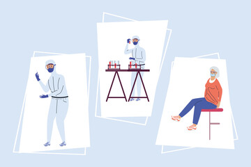 three covid19 testing icons