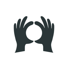 hands palms make a circle
