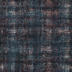 Seamless blue pink cream and navy surface pattern. High quality illustration. Overlaid and multiplied distressed and grungy worn abstract design for print. Detailed artistic repeat tile swatch.