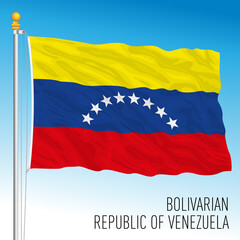 Venezuela official  national flag, south america, vector illustration