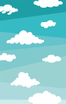 Background white clouds on blue sky atmosphere graphic vector.illustration.