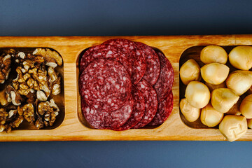 Menazhnitsa with meat, cheese and walnuts