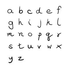 alphabet letters font set. writing by hand