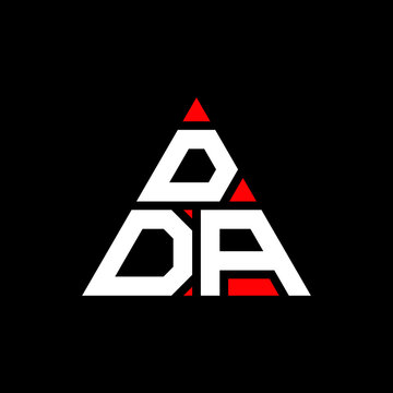 DDA triangle letter logo design with triangle shape. DDA triangle logo design monogram. DDA triangle vector logo template with red color. DDA triangular logo Simple, Elegant, and Luxurious Logo. DDA 