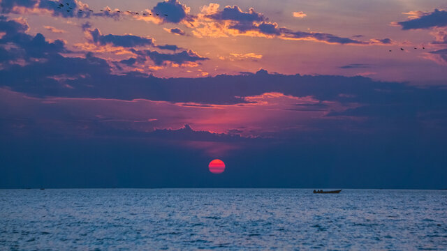 sunset over the sea