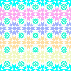 Seamless pattern created by many color of flowers set to background