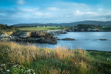 Cliffs on the coast of Ribadeo, Lugo, Galicia, Spain. Landscape photography of northern Spain.