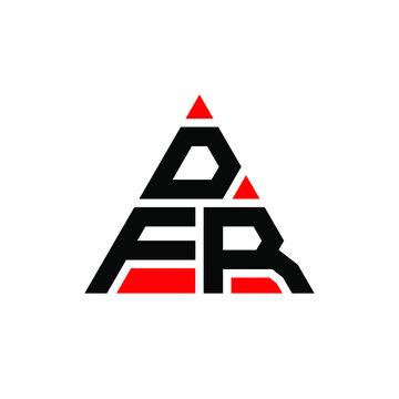 DFR triangle letter logo design with triangle shape. DFR triangle logo design monogram. DFR triangle vector logo template with red color. DFR triangular logo Simple, Elegant, and Luxurious Logo. DFR 