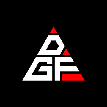 DGF triangle letter logo design with triangle shape. DGF triangle logo design monogram. DGF triangle vector logo template with red color. DGF triangular logo Simple, Elegant, and Luxurious Logo. DGF 