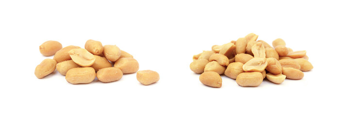 Roasted peanuts snack isolated on a white background