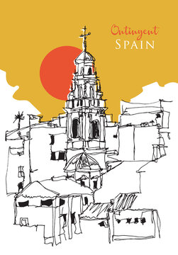 Hand drawn sketch of Ontinyent, Spain