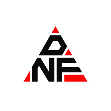 DNF triangle letter logo design with triangle shape. DNF triangle logo design monogram. DNF triangle vector logo template with red color. DNF triangular logo Simple, Elegant, and Luxurious Logo. DNF 