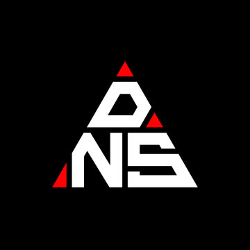 DNS triangle letter logo design with triangle shape. DNS triangle logo design monogram. DNS triangle vector logo template with red color. DNS triangular logo Simple, Elegant, and Luxurious Logo. DNS 