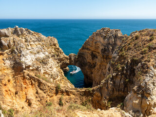 Panoramic view, Ponta da Piedade near Lagos in Algarve, Portugal