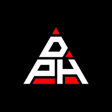DPH triangle letter logo design with triangle shape. DPH triangle logo design monogram. DPH triangle vector logo template with red color. DPH triangular logo Simple, Elegant, and Luxurious Logo. DPH 