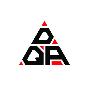DQA triangle letter logo design with triangle shape. DQA triangle logo design monogram. DQA triangle vector logo template with red color. DQA triangular logo Simple, Elegant, and Luxurious Logo. DQA 