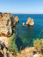 Panoramic view, Ponta da Piedade near Lagos in Algarve, Portugal © Angelino