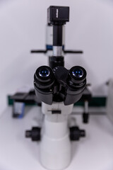 Fototapeta na wymiar microscope in a laboratory. laboratory research and development concept