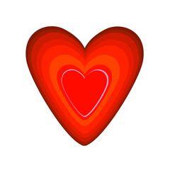 Red heart isolated on a white background.Vector illustration.