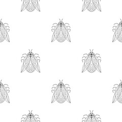 Summer pattern with bugs and butterflies. With modern fashionable textile design.