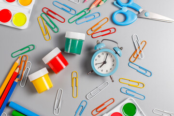 Back to school concept with school supplies.