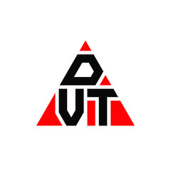 DVT triangle letter logo design with triangle shape. DVT triangle logo design monogram. DVT triangle vector logo template with red color. DVT triangular logo Simple, Elegant, and Luxurious Logo. DVT 