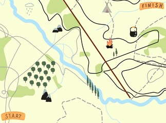 Green scouts. Vector isolated illustration. Vector typography design. Vector illustration element. Sport illustration. Summer camp. Sport logo typography