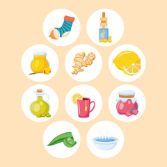 ten home remedies icons