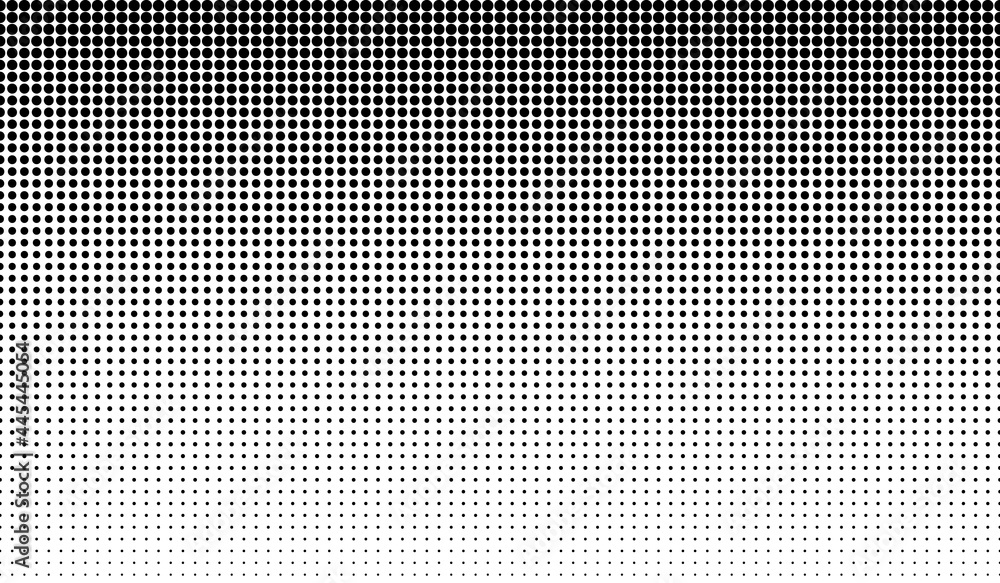 Poster dot perforation texture. dots halftone seamless pattern. fade shade gradient. noise gradation border