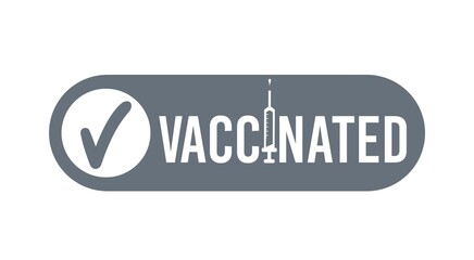 I've been vaccinated design with syringe and vaccine. Coronavirus vaccination concept for sticker label card badge design. Covid-19 vaccine injection concept. Flat style vector illustration.