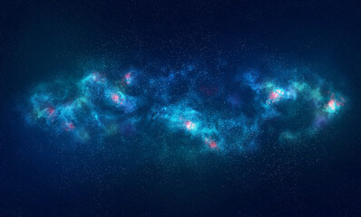 Fototapeta premium Horizontal space with nebula background