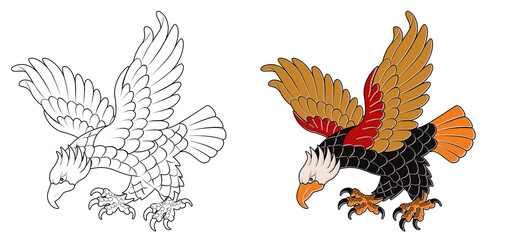 eagle tattoo outline art ideas old school 올드스쿨 문신도안 건대타투 02