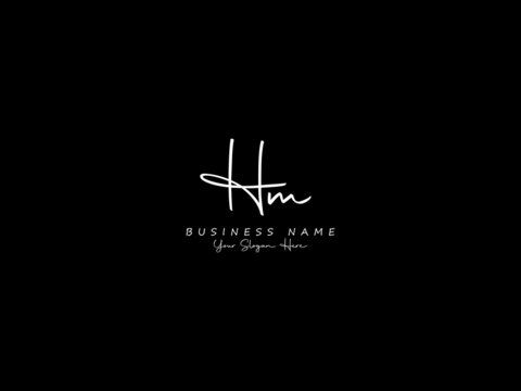 Letter HM Logo, signature hm logo icon vector image design for business