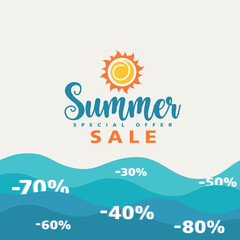 Summer sale background for shops.