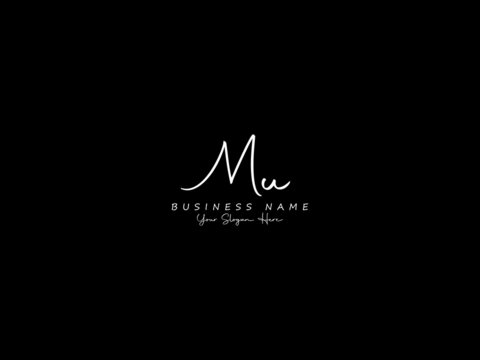 Letter MU Logo, signature mu logo icon vector image for business