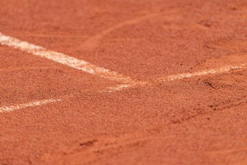 Empty clay tennis court. Professional sport concept