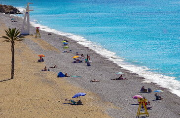 Fototapeta na wymiar Beautiful Paradise beach in Villajoyosa, Spain