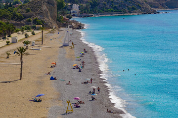 Fototapeta na wymiar Beautiful Paradise beach in Villajoyosa, Spain