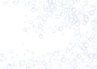 Obraz na płótnie Canvas Soap bubbles flew randomly on a white background. Vector