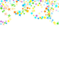 Rainbow Festive Confetti. Carnival Star Falling.