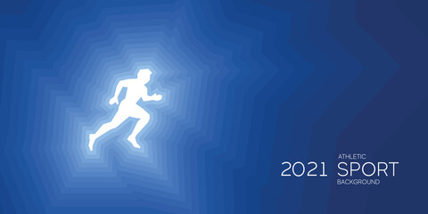 Athletic sport shining silhouette 2021 new abstract modern blue background banner