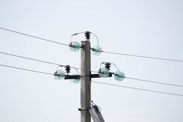 pole with high voltage electrical wires