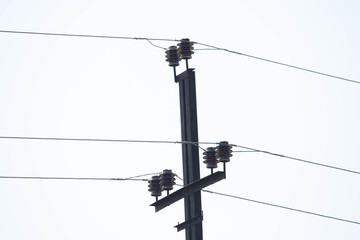pole with high voltage electrical wires
