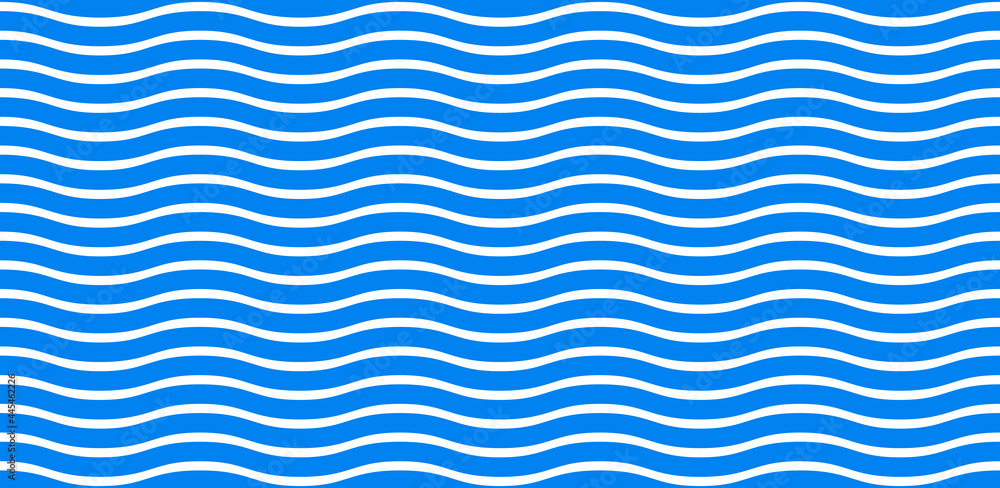 Sticker wave pattern seamless abstract background. stripes wave pattern white and blue colors for summer vec
