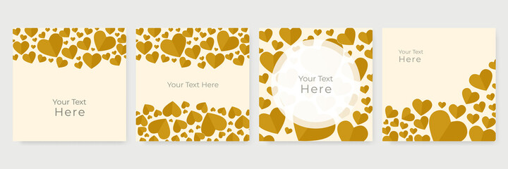Set of Mothers day, valentine day, birthday greeting cards. Collection of textured delicate Happy Mother's day greeting cards with love, heart, sky, balloon and confetti for social media template