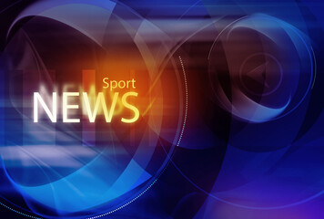 Illustration of a graphical digital sports news background