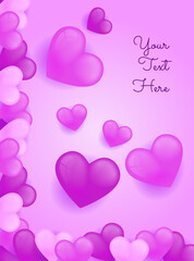 Light pink purple vector layout with sweet hearts. Illustration with hearts in love concept for valentine's day. Beautiful design for your business advert of anniversary.