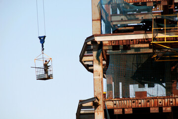 building beams under construction 