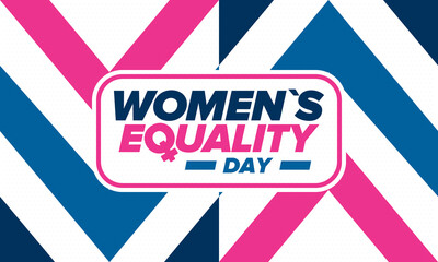 Women's Equality Day in United States. Female holiday, celebrated annually in August 26. Women right history month. Feminism concept. Poster, greeting card, banner and background. Vector illustration