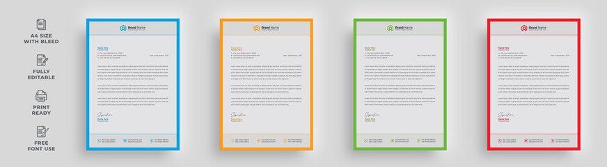 letterhead flyer corporate business modern official abstract creative advertising poster magazine newsletter template design with a logo